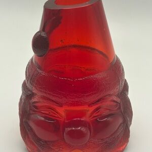 Vintage Fenton Old Santa Claus Amberina / Ruby Glass Fairy Lamp SHADE ONLY